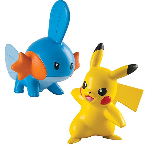 Pokémon 2 Pack Small Figures, Mudkip And Pikachu
