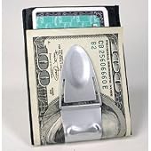 Designer Powder Coated Geneva Silver Metal Money Clip