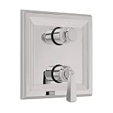 American Standard T555.740.295 Town Square Two Handle Thermostat Trim Kit with Separate Volume Control, Metal Lever Handles, Satin Nickel
