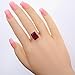 YAZILIND 11 * 15mm Emerald Cut Red Created Ruby Spinel Silver Plated Ring