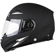 AFX Solid Adult FX-90 Street Racing Motorcycle Helmet w/ Free B&F Heart Sticker Bundle - Flat Black
