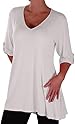 EyeCatch Plus - Shellie Womens Casual V Neck Tunic Plus Size Ladies Flared Long Top