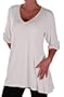 EyeCatch Plus - Shellie Womens Casual V Neck Tunic Plus Size Ladies Flared Long Top
