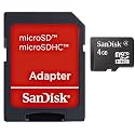 SanDisk 4 GB microSDHC Flash Memory Card w/Adapter SDSDQM-004G