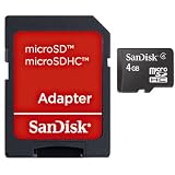 SanDisk 4 GB microSDHC Flash Memory Card w/Adapter SDSDQM-004G
