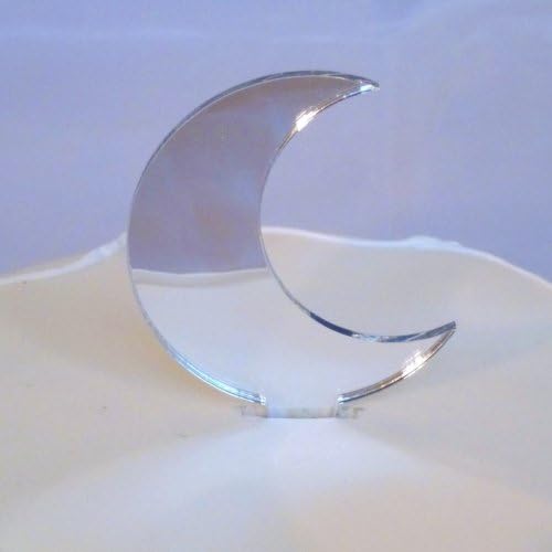Crescent Moon Cake Topper Mirror 10cm (13cm inc spike)