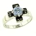 Sterling Silver Lavender Cz Celtic Cross Ring