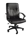 "Buckley" Leather Executive Office Chair w/ Black Base and Gas Lift w/ Lumbar Support