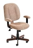 MID BACK ERGONOMIC TASK CHAIR WITH ARMREST IN CHENILLE FABRIC-B490