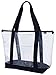 Clear ZIPPER tote with color trim and bottom