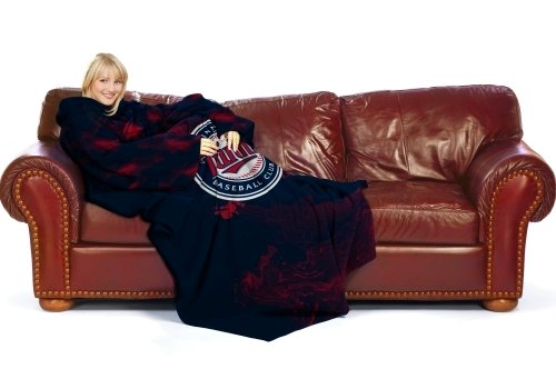Minnesota Twins Comfy Throw Blanket With Sleeves - Smoke Design