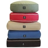 Rectangle Solid Brown Cotton Canvas Dog Bed - Large