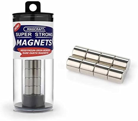 Magcraft NSN0567 3/8-Inch by 3/8-Inch Rare Earth Rod Magnets, 8-Count