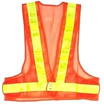 Ultra High-Visibility LED Safety Vest - 2" Reflective Band Plus Flashing 16 LED
