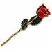 24kt Gold Trimmed Lacquered Real Red Rose
