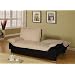 Futon Sofa Bed in Beige Microfiber