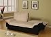 Futon Sofa Bed in Beige Microfiber