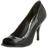 BCBGirls Womens Ariel Peep Toe Pump,Black Patent,9 M