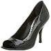 BCBGirls Women's Ariel Peep Toe Pump,Black Patent,7.5 M
