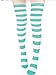 ZANZEA Womens Over Knee Thigh High Socks Long Striped Stocking Blue One Size