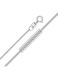 14K White Gold 0.7mm Pendant Curb Chain Necklace