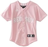 MLB Girls Boston Red Sox Applique Baseball Jersey (Pink, Medium)