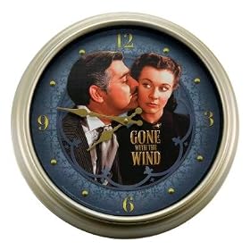 GONE With the Wind SCARLETT RHETT kiss Wall CLOCK
