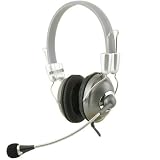 Easy Touch Headphone Microphone, PC Sterio Headset, (Silver) ET-267, Notebook, Computer, Game, Internet Chat, Conference, Skype Web phone, MP3, Noise Suppression, Mini Jack Port, Volume Regulation Control, by EasyTouch