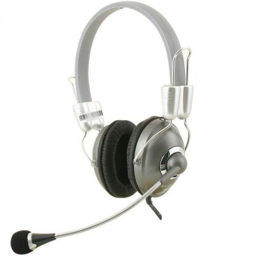 Easy Touch Headphone Microphone, PC Stereo Headset, (Silver) ET-267, Notebook, Computer, Game, Internet Chat, Conference, Skype Web phone, MP3, Noise Suppression, Mini Jack Port, Volume Regulation Control, by EasyTouch