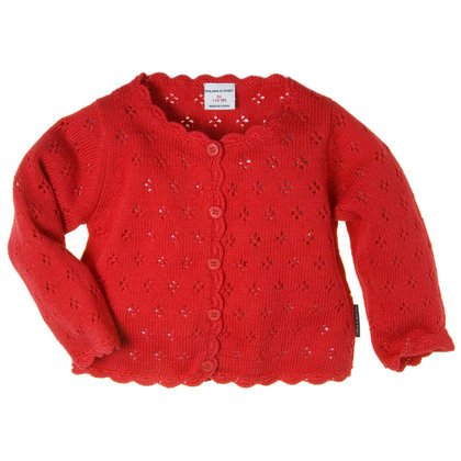 POLARN O PYRET Pointelle Knit Cardigan (Baby)