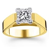14K 1.00 Carat Princess Cut Solitaire Diamond Ring (G-H ; SI1-2)