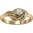 14K Yellow Gold Diamond Love Knot Ring - 0.08 Ct.