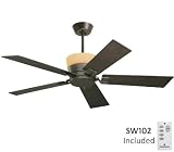 Emerson Fans CF746ORB 52 Milano Contemporary Oil-Rubbed Bronze Ceiling Fan w/ Light & Wall Control