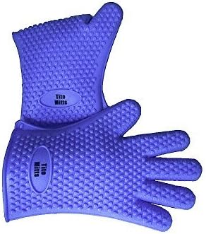 Oven Mitts Silicone Gloves, TitoMitts for BBQ Grilling and Baking. The Ultimate Heat Resistant High Quality for Burning Protection. Easy Grip, Washable, Durable, Non Toxic, Non Stick. Dishwasher safe. Potholder Suitable for Men and Women. Microwave and Freezer Safe - Protection for your hands and pocket!