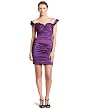 BCBGMAXAZRIA Women's Off-The-Shoulder Metallic Taffeta Dress