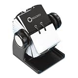 Rolodex 1734238 Rolodex Wood Tones Wood Open Rotary File, 400-Card Capacity, Black