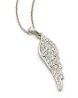 Silvertone Clear Rhinestone Angel Wing Pendant Necklace Fashion Jewelry