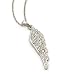 Silvertone Clear Rhinestone Angel Wing Pendant Necklace Fashion Jewelry