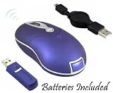 iMicro 3-Button 3D RF Wireless Optical Scroll Mini Mouse 800 DPI Resolution for Laptop and Desktop Computer Use ( Blue ) ** Batteries Included ** Compatible with all Laptop, Netbook, Notebook, Or Desktop Computers