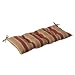 Pillow Perfect Outdoor Red/Gold Striped Tufted Loveseat Cushion