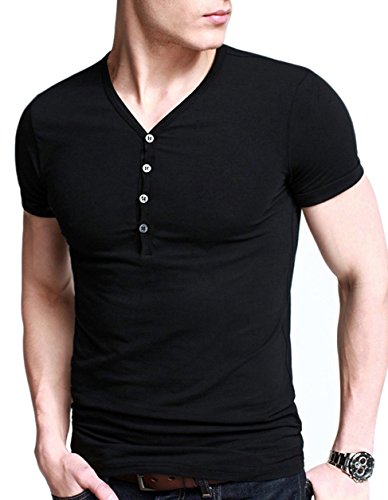 Neonysweets Mens Henley Shirts Short Sleeve T shirts