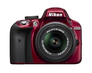 Nikon D3300 24.2 MP CMOS Digital SLR with AF-S DX NIKKOR 18-55mm f/3.5-5.6G VR II Zoom Lens (Red)