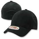 L/XL BLACK FIT ALL FLEX COTTON BASEBALL CAP CAPS HAT FLEXIBLE STRETCH FIT