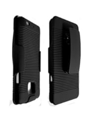 Wireless: Black Belt Clip Holster Case Shell for Samsung Galaxy S II 2 i777 i9100 + Kickstand Stand Horizontal Ribbed Design Shellster (for AT&T version only) - DECORO