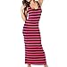Hollywood Star Fashion Women's Striped Long Full Length Racerback Tank Dress