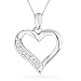 Sterling Silver Round Diamond Heart Pendant (0.06 cttw)