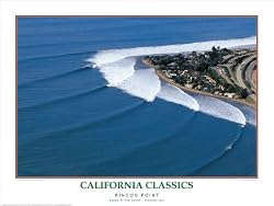 California Classics Rincon Point Surfing Poster Art Poster Print by Woody Woodworth, 24x18