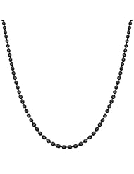 Black-plated Silver 2-mm Diamond-cut Bead Ball Adjustable Chain (18-20 Inch)