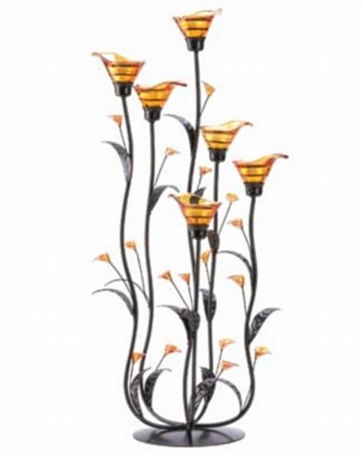 10 AMBER CALLA LILLY CANDLEHOLDER WEDDING CENTERPIECES 24 1/4