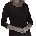 Tayberry Black 3/4 Sleeve Round Neck Top